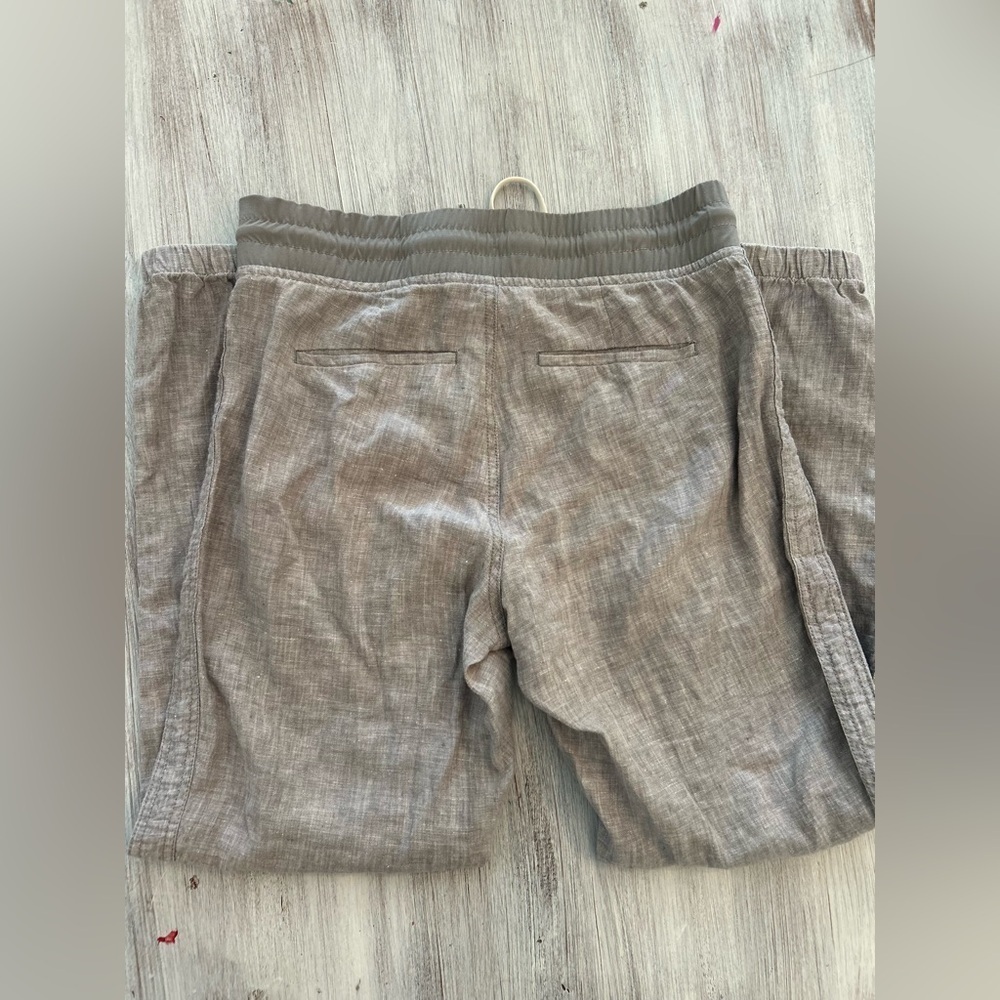 Athleta Linen Blend Joggers - Size 4 - Gray - Zip Pockets - Picture 3 of 9